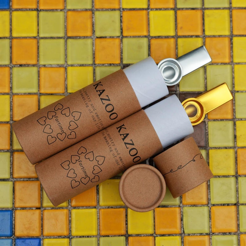 Fartime كازو فارتايم من سبائك الألمنيوم الفاخرة باللونين الذهبي والفضي مع 5 غشاء كازو وصندوق هدايا جميل - آلات موسيقية. - Image 3